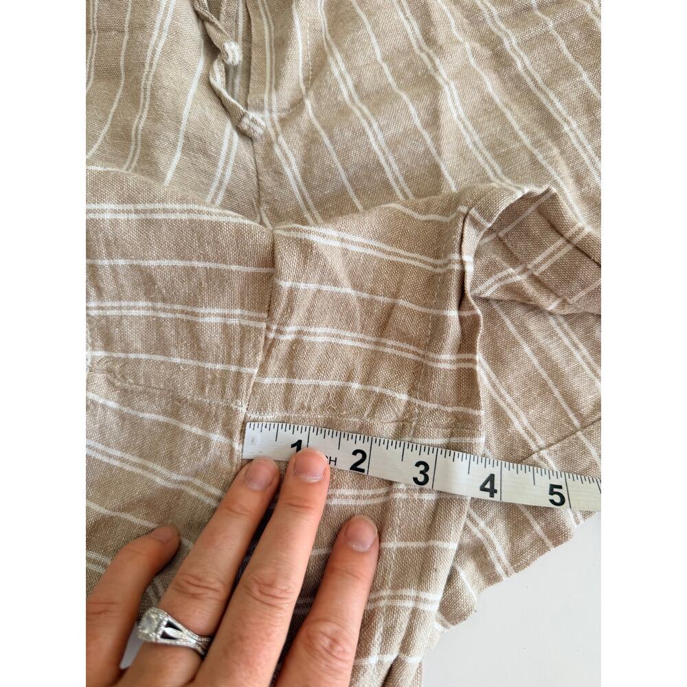 GAP XL Khaki Stripe Linen Easy Shorts with Drawstring - Picture 11 of 12